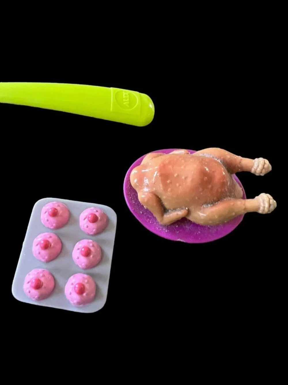 Fisher Price Loving Family Dollhouse PINK CUPCAKES PAN TRAY Doll Kitchen Foods